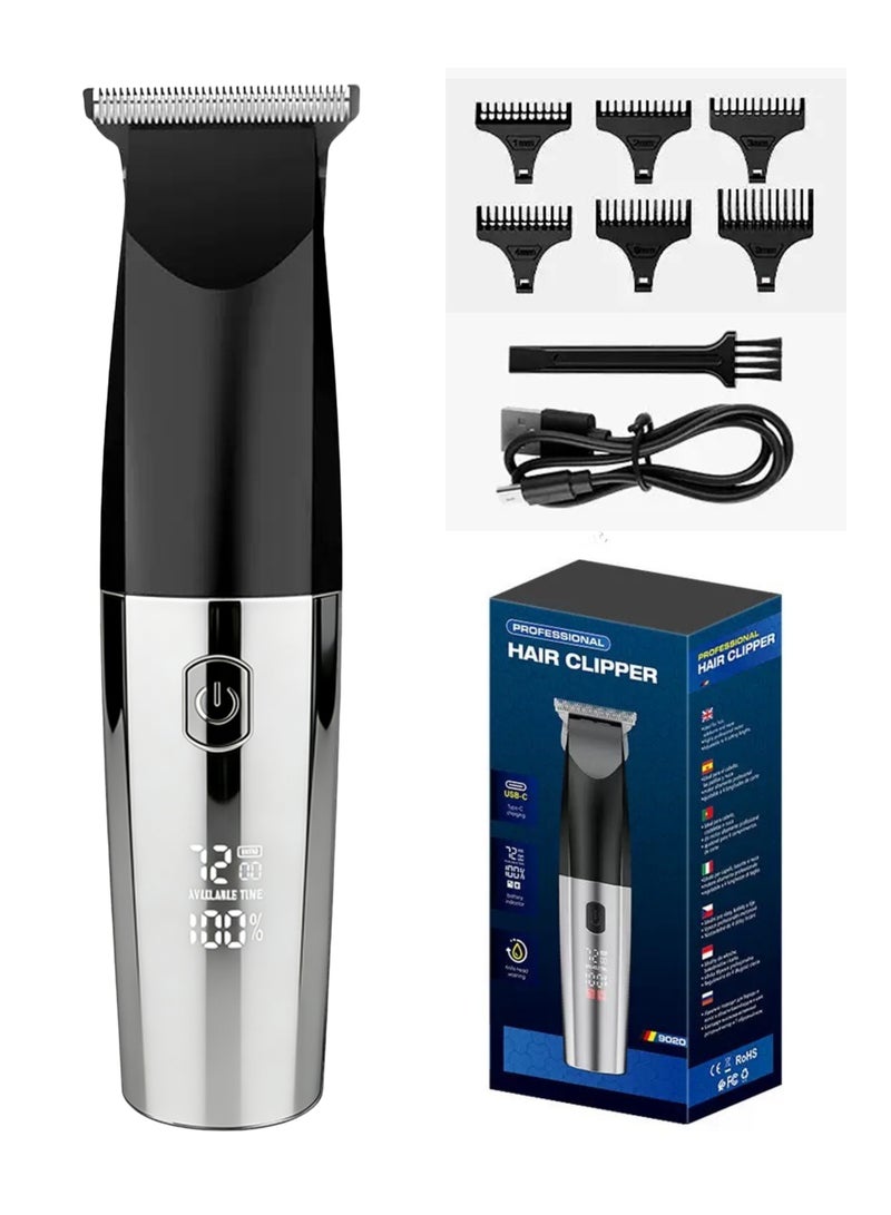 EAZZY Electric Body Trimmer for Men ,hair cutting machine Hair Clipper for Men ,Rechargeable Body Hair Shaver, Cutter Head Washable Beard Trimmer,Silver - Image 1